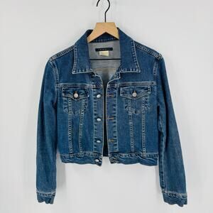 Theory Y2K Cropped Denim Jean Jacket Women's Medium Blue Short Length